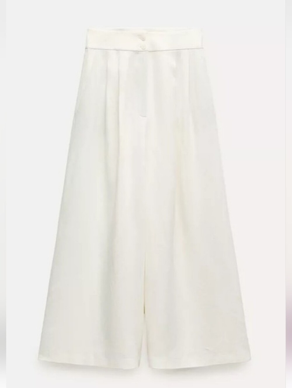 Zara Linen Blend ZW Collection Palazzo Wide Leg Pants - Picture 4 of 15